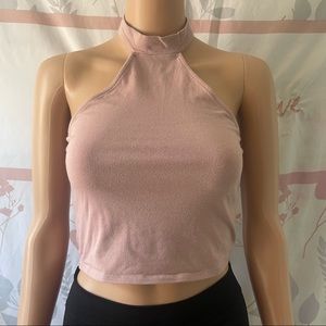 Heart & Hips Halter Top High Neck Pinkish/Purple Medium